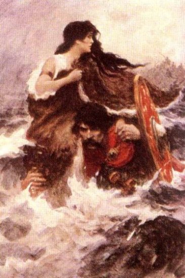 Naoise huye llevando a Deirdre