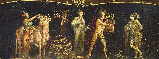 Fresco de Ifigenia de la Casa de los Vettii en Pompeya
