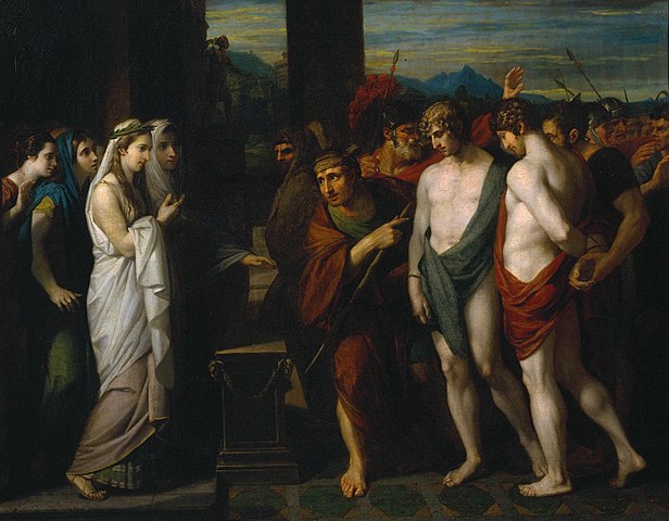 Pílades y Orestes conducidos como víctimas ante Ifigenia - Pintura clásica