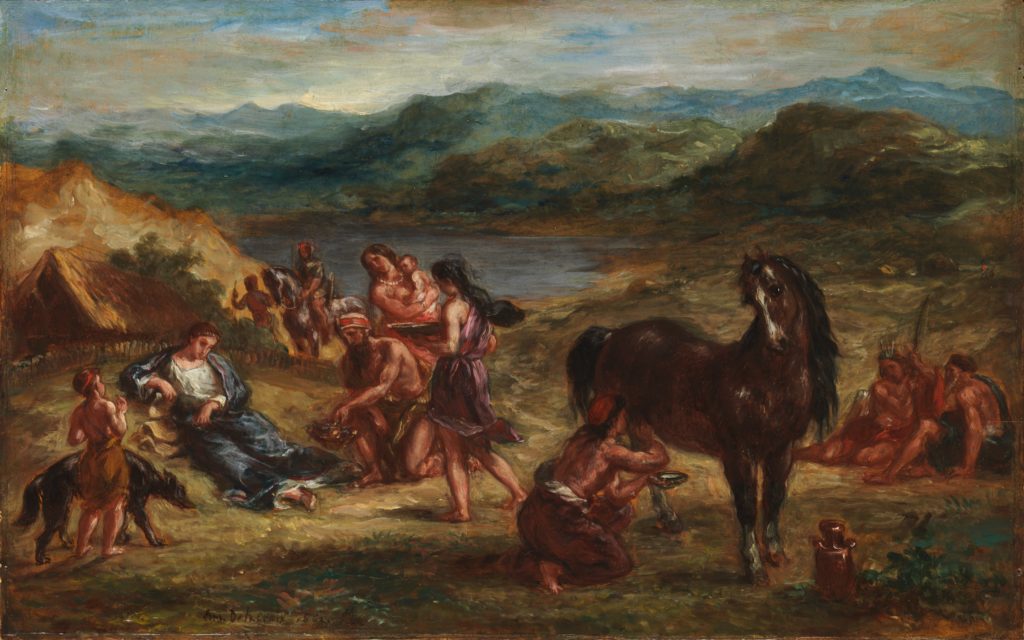 Pintura que representa a Ovidio entre los escitas en el exilio