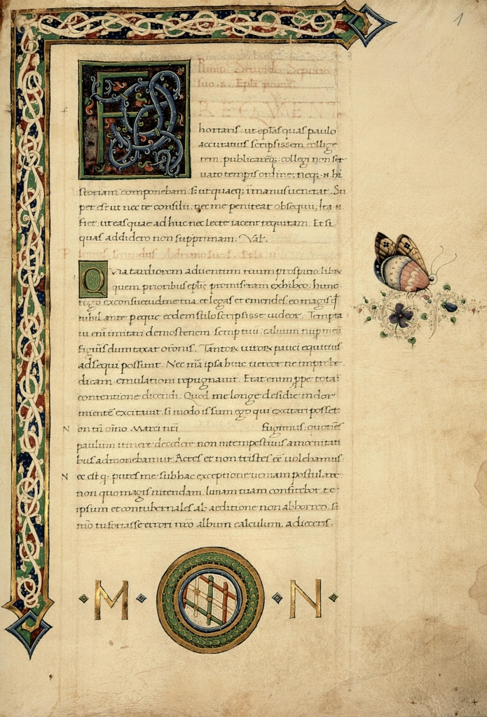 Manuscrito de las Cartas de Plinio el Joven de la Biblioteca Malatestiana