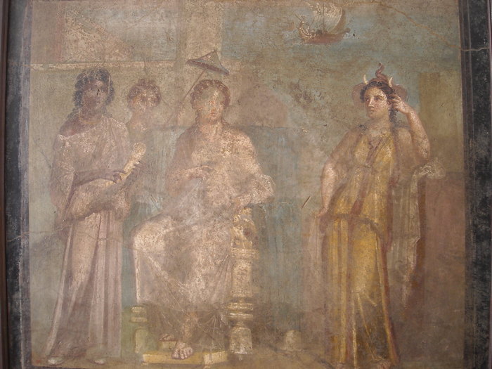 Pintura clásica que ilustra escenas de la Eneida