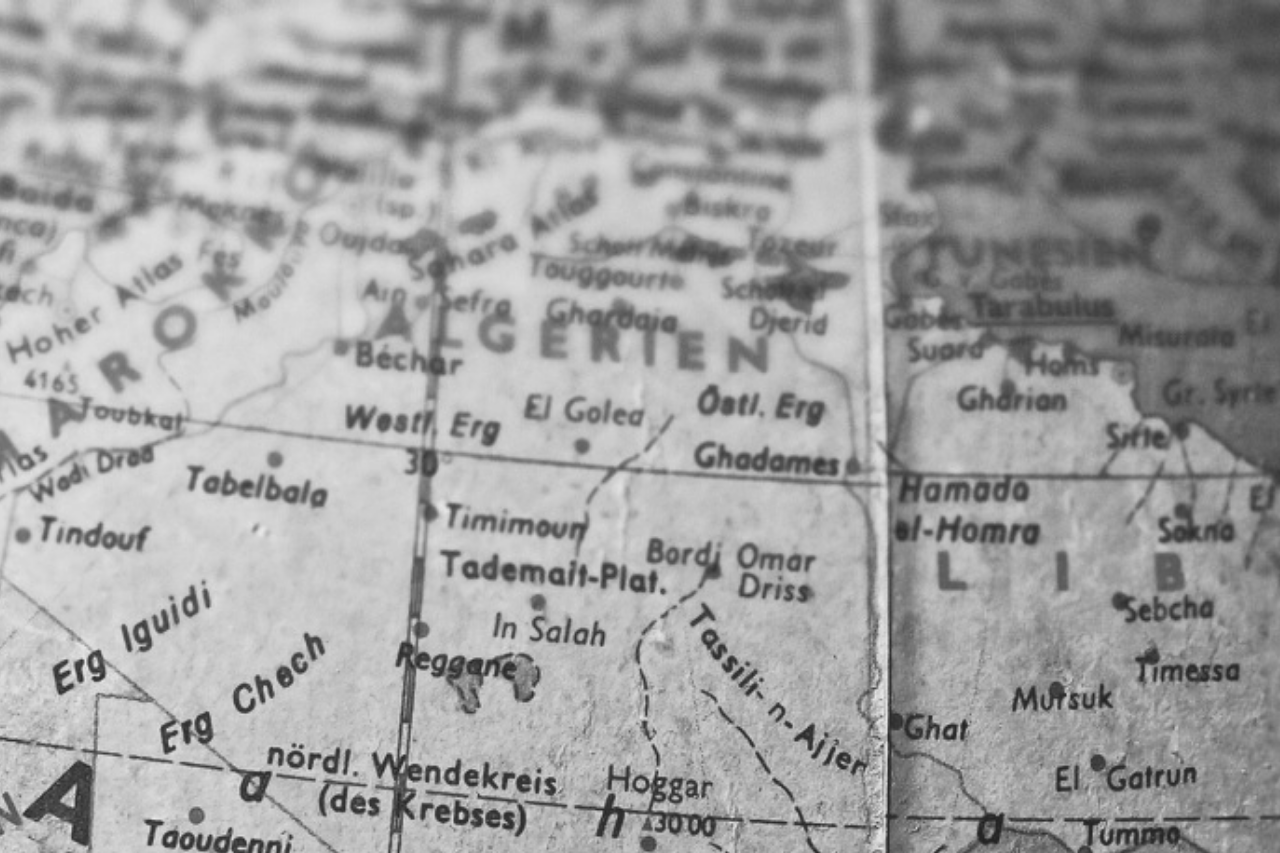 El estado de Argelia en un mapa de África