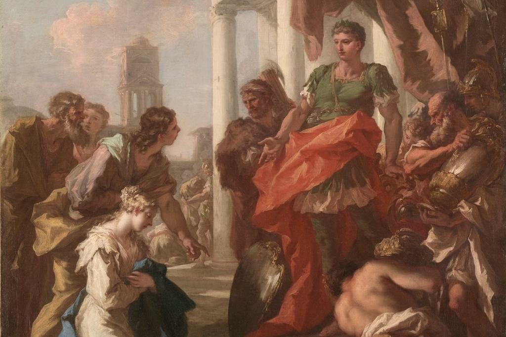 Representación de Acamante en la mitología griega después de la Guerra de Troya