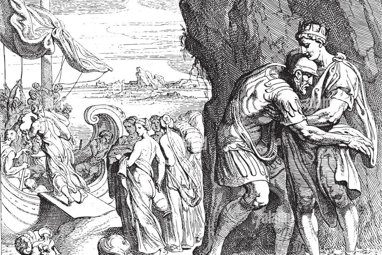 Odiseo despidiéndose de Alcínoo