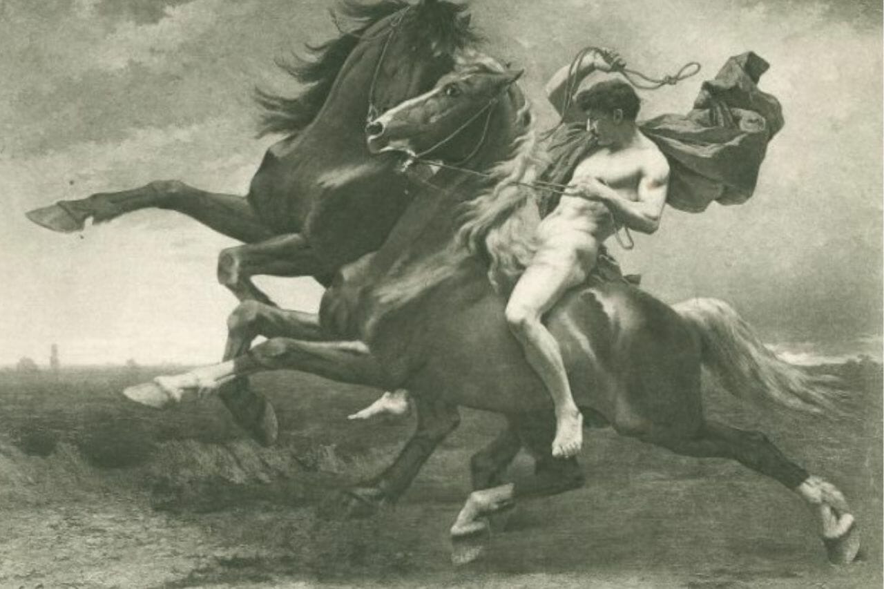 Automedonte: El Auriga con Dos Caballos Inmortales