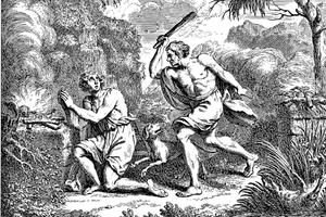 Caín matando a Abel como alusión bíblica en Beowulf