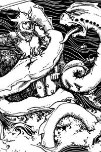 Beowulf y el monstruo malvado Grendel