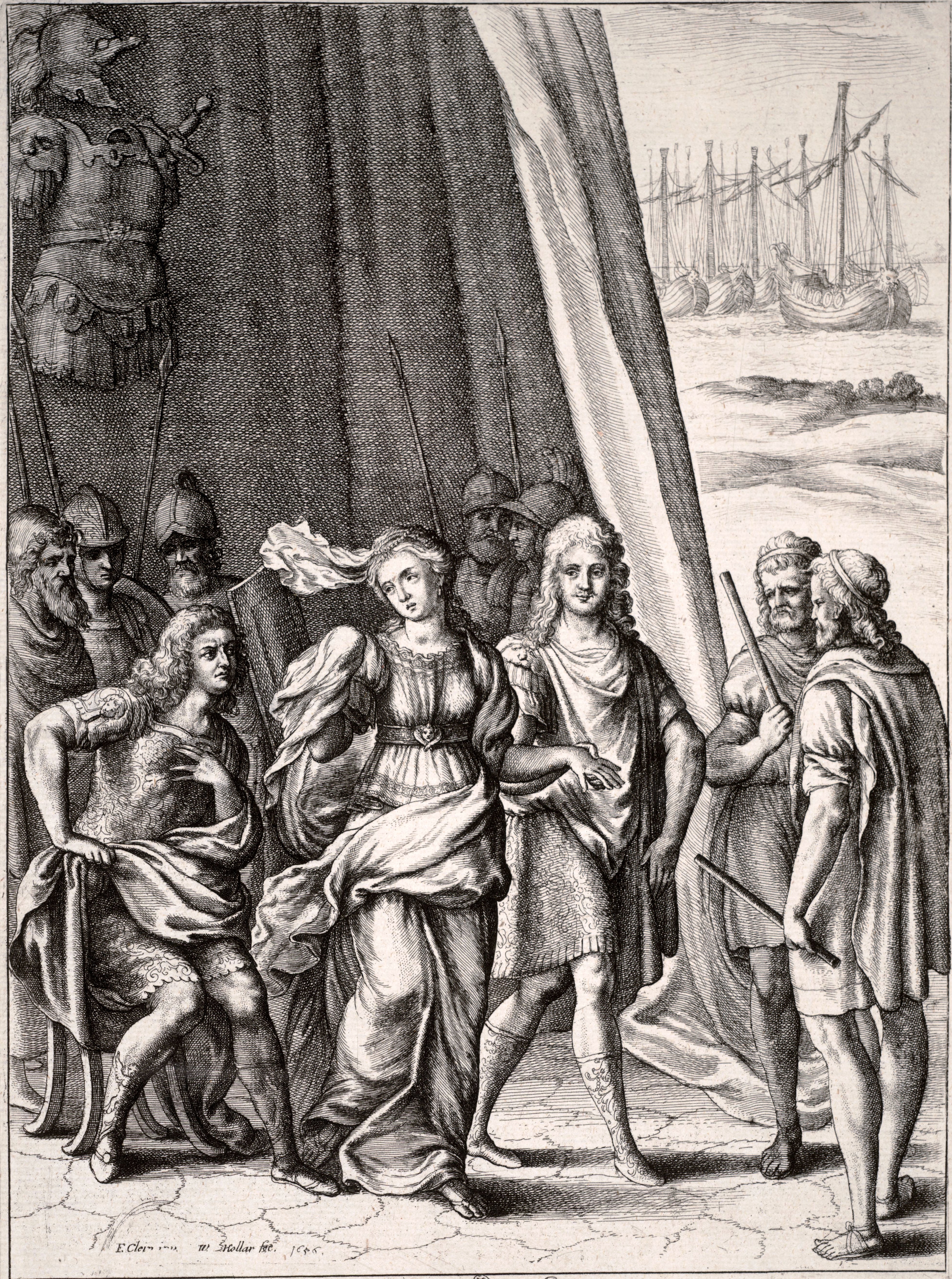 Aquiles y Briseida - pintura clásica del guerrero griego y su cautiva