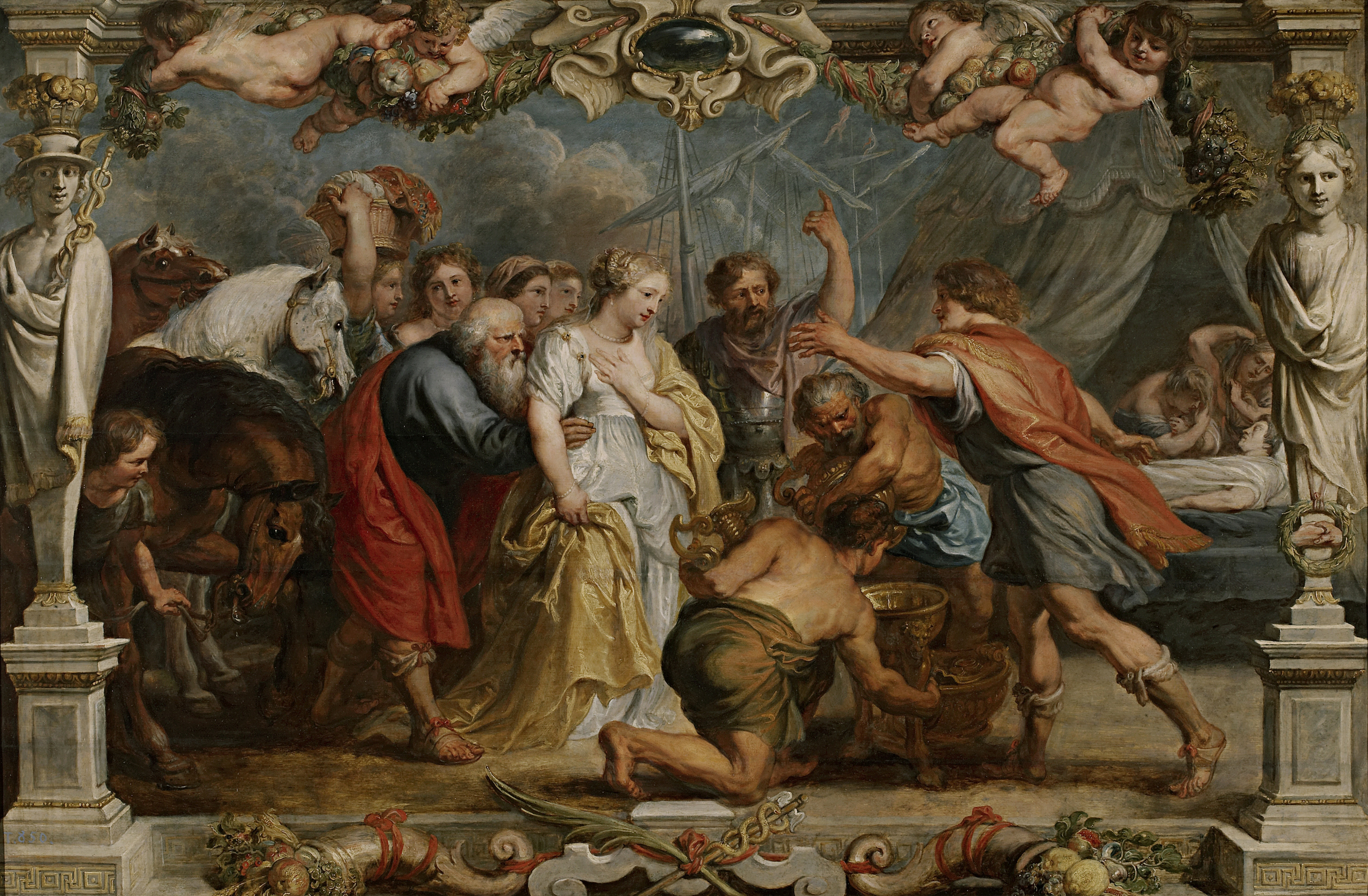 Briseida devuelta a Aquiles - obra de arte que representa el regreso de Briseida después de la muerte de Patroclo