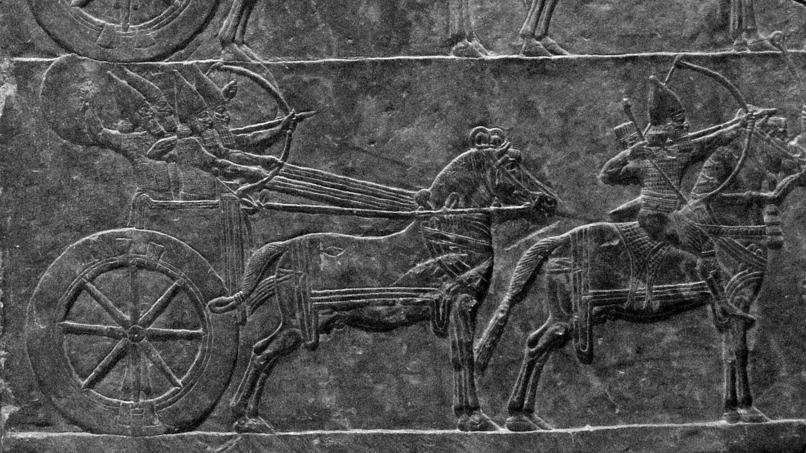 Relieve de carro y arqueros mesopotámicos