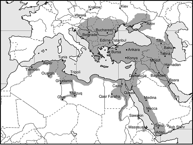Mapa del Imperio Otomano