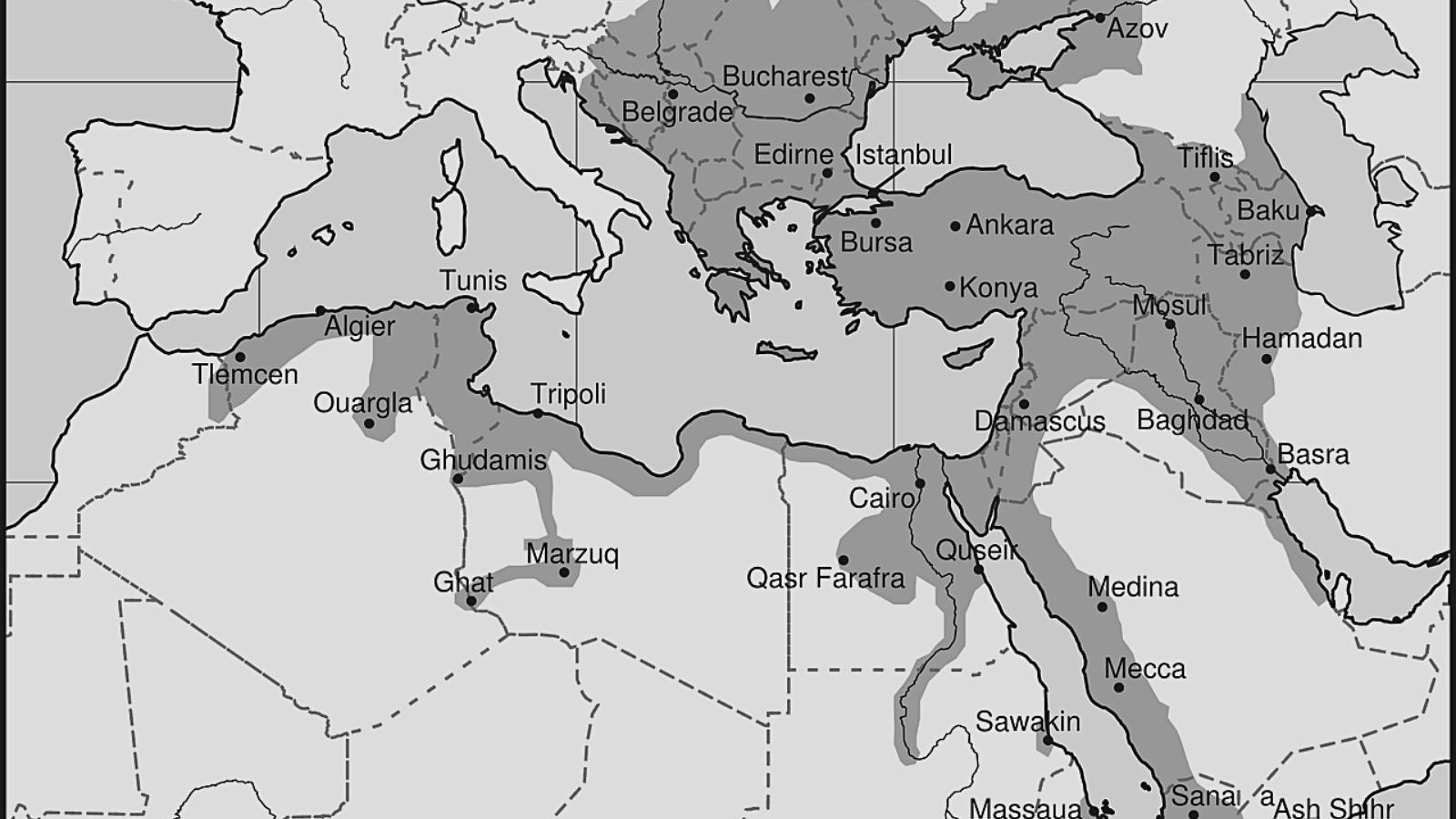 Mapa del Imperio Otomano