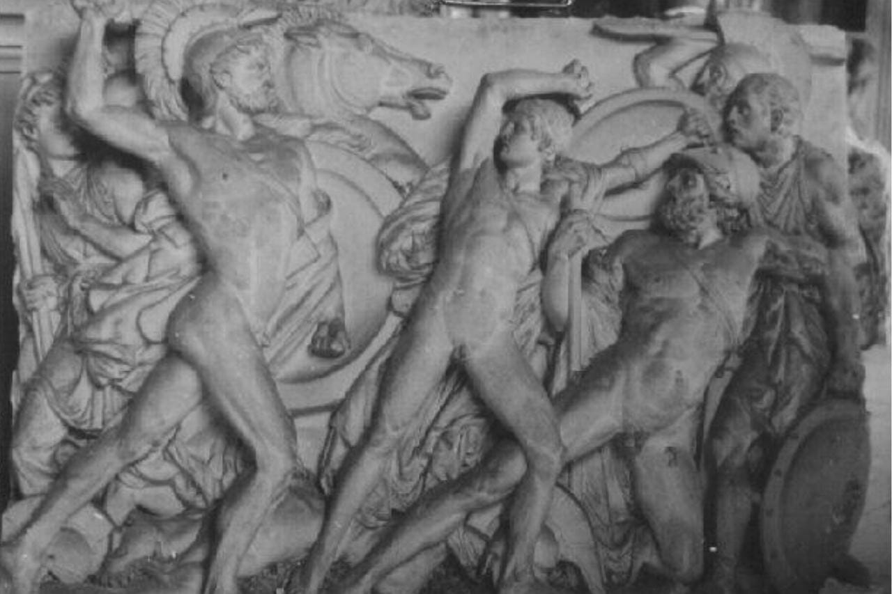 Mezentius fighting Aeneas in the Aeneid