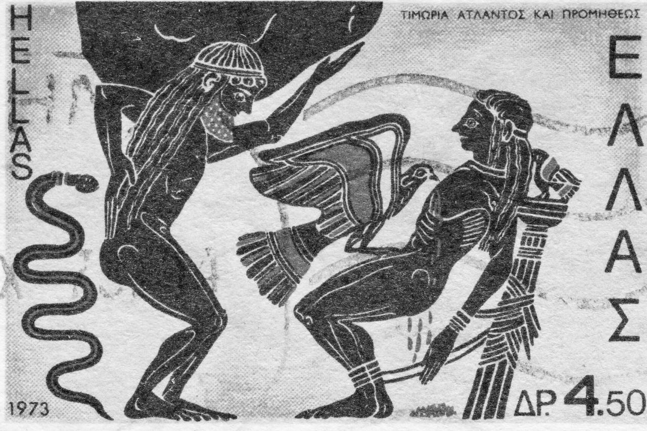 Prometeo y Zeus en la cronología de la mitología griega