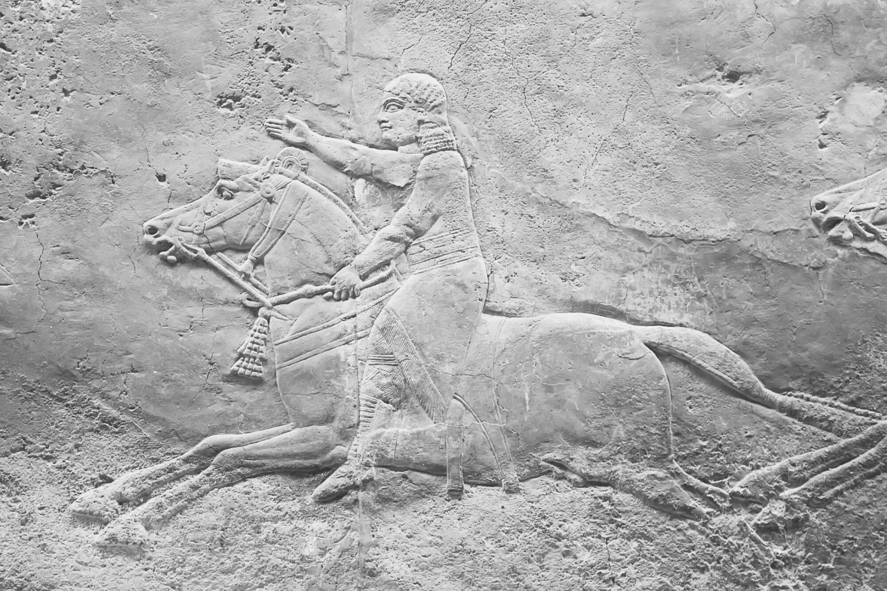 Relieve de un guerrero sumerio a caballo