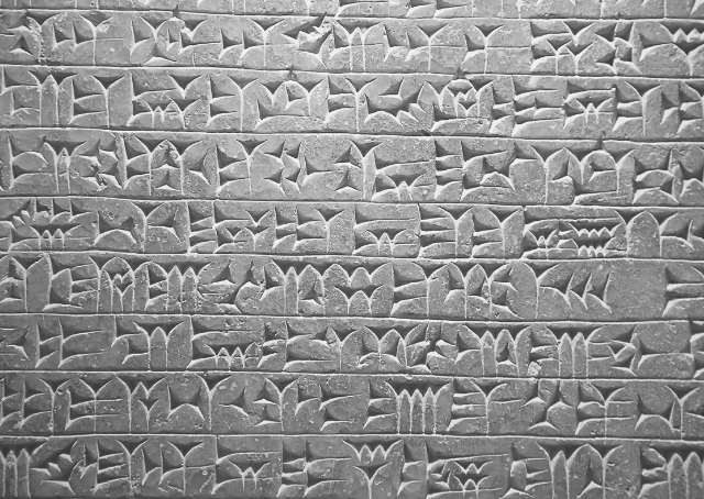 Tablilla de pared con escritura cuneiforme